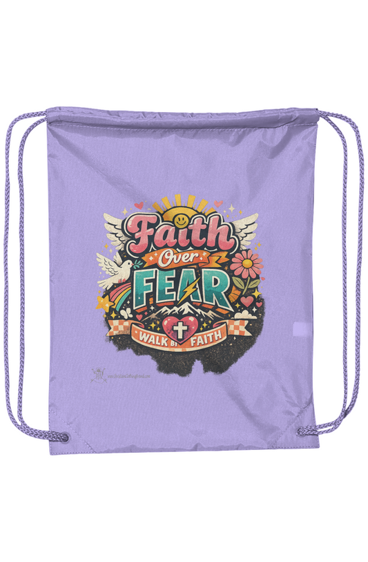 Faith Over Fear Drawstring Pack with DUROcord