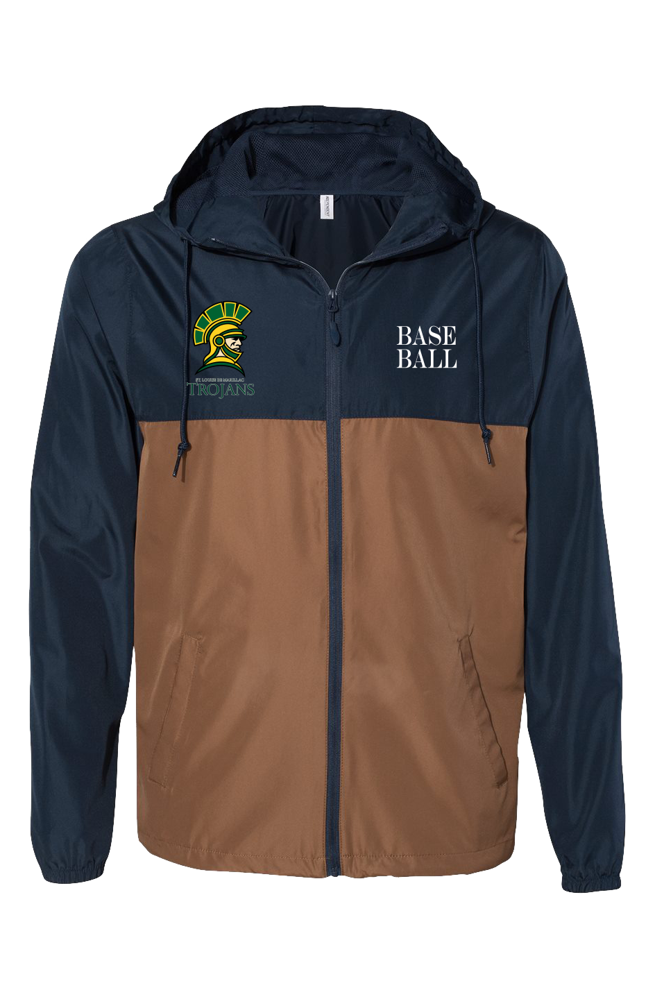 Classic Navy Saddle Windbreaker - Baseball