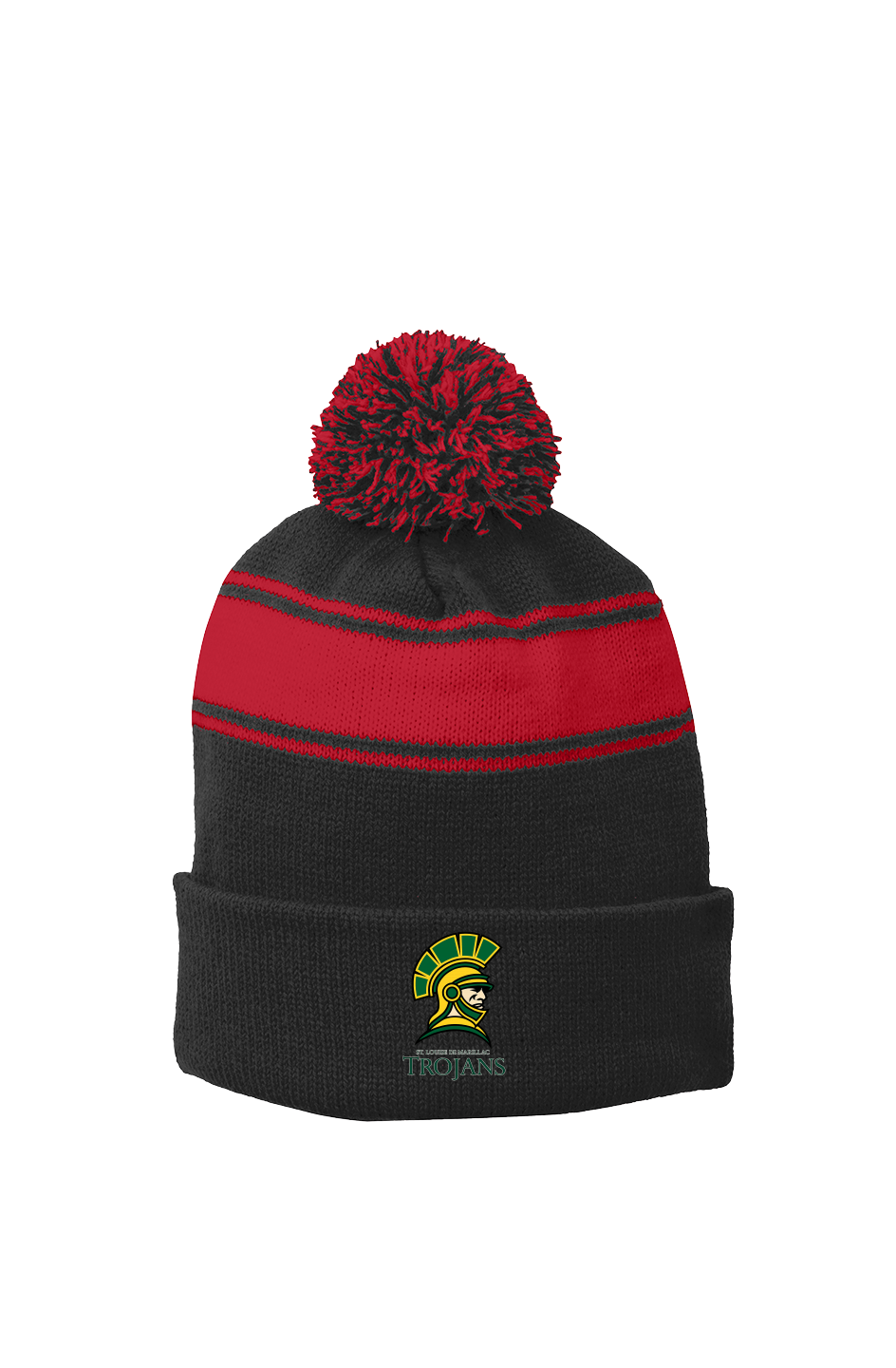 Stripe Pom Beanie - Trojans