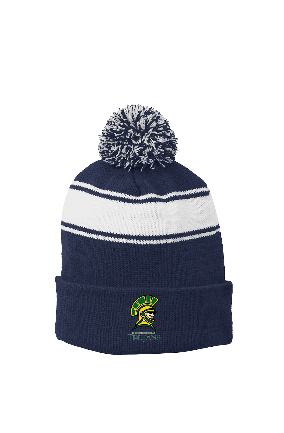 Stripe Pom Beanie - Trojans