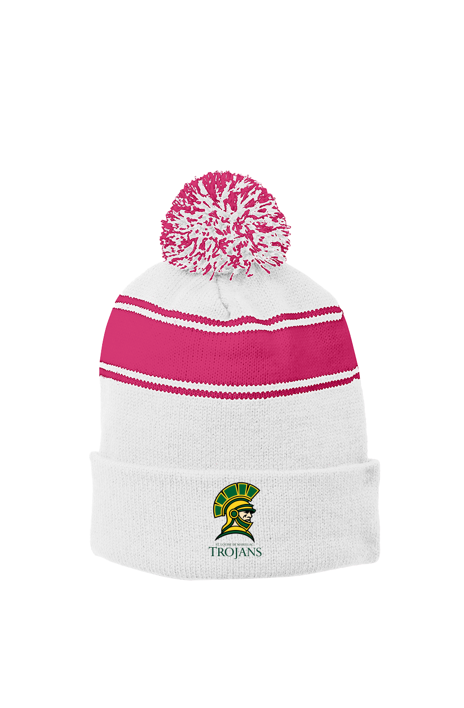 Stripe Pom Beanie - Trojans