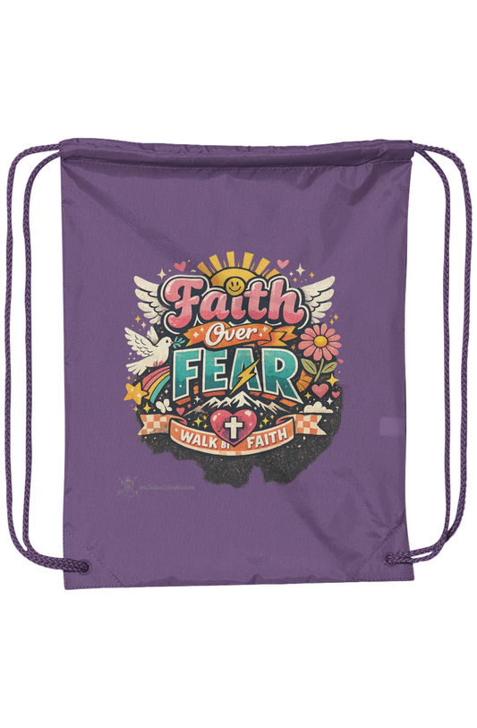 Faith Over Fear Drawstring Pack with DUROcord